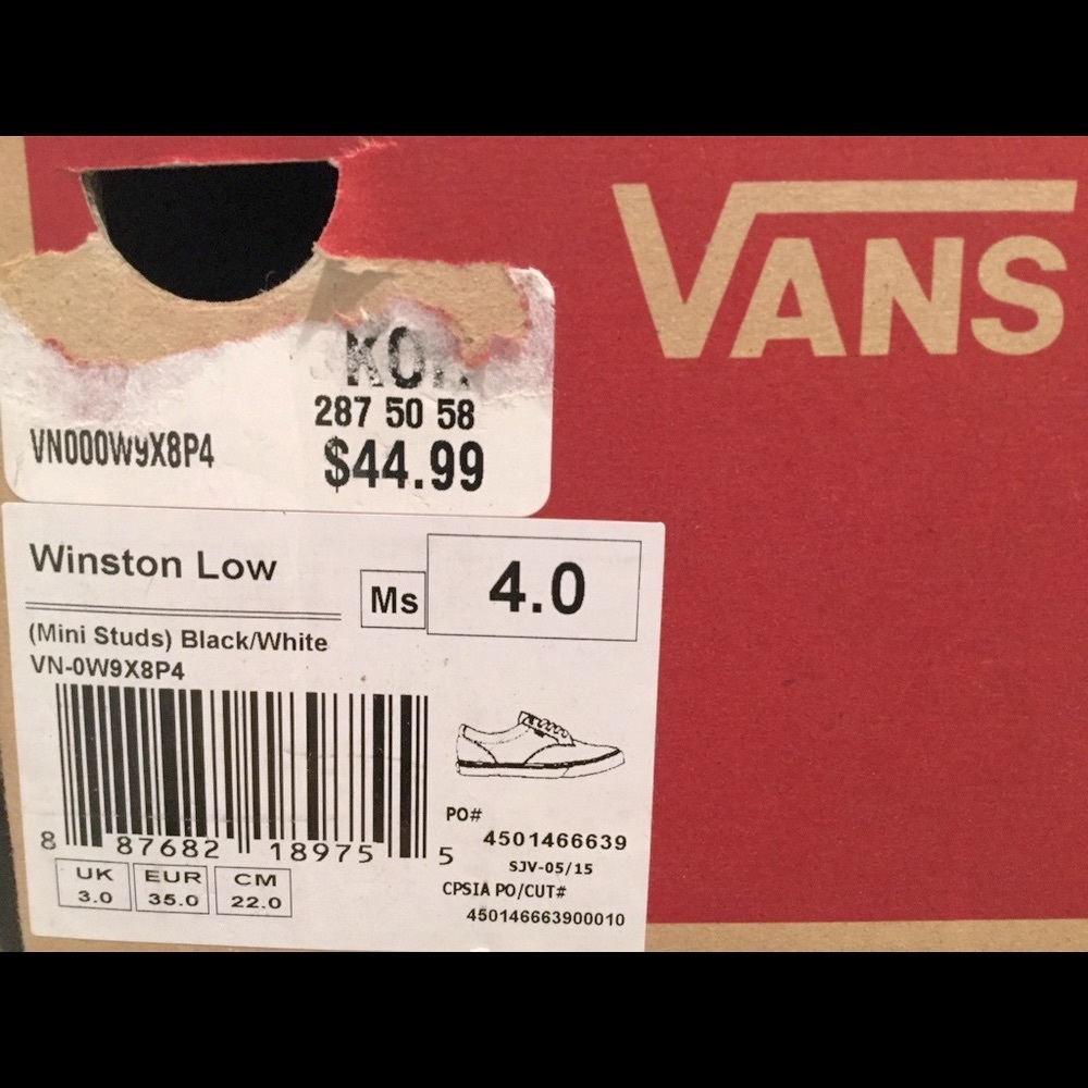 Vans Mini studded detail sneakers are a rare find🛍 Also fits Womans size 6 - Picture 6 of 7